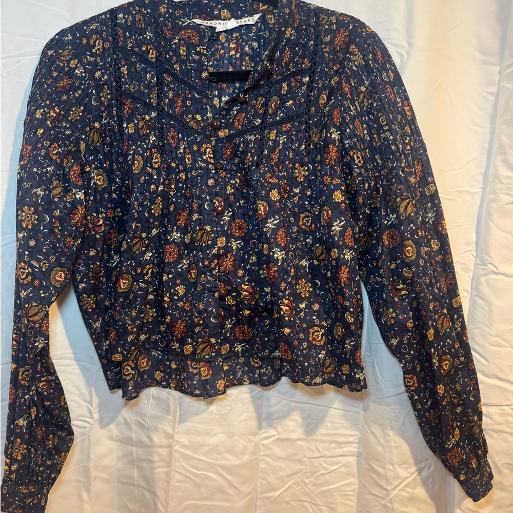 Veronica Beard Floral Long Sleeve Women's Top